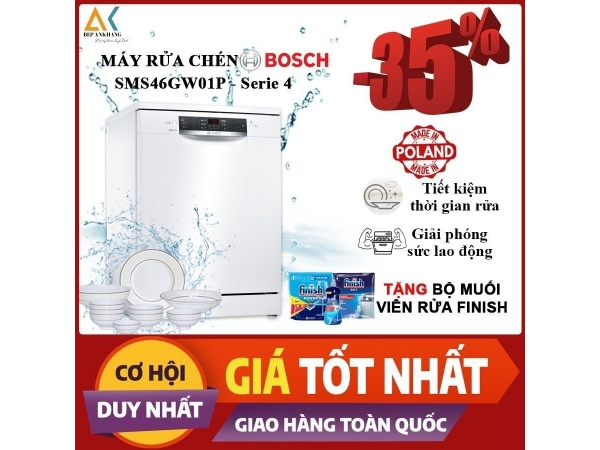 MÁY RỬA BÁT BOSCH SERI 4 SMS46GW01P - Germany