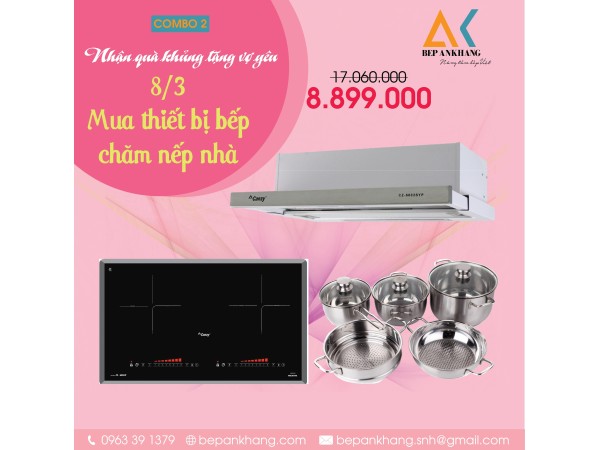 Combo Bếp từ Canzy CZ-MIX82T và Hút mùi Cz-7002syp - Malaysia 